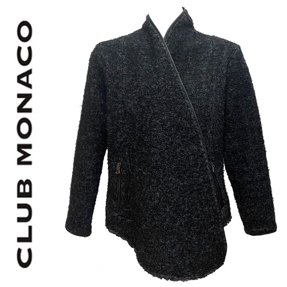 Club Monaco Sweaters - CLUB MONACO wool blend grey cardigan with trim